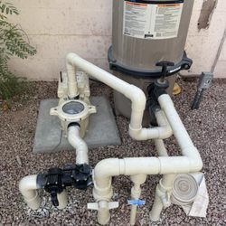 Pure and Simple Pool Service and Repair - New pool pump, concrete pad, pipe plumbing and protective paint job on new & existing plumbing.