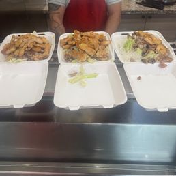 These are the number 8 on their menu Steak, chicken and shrimp These are the number 8 on their menu Steak, chicken and shrimp