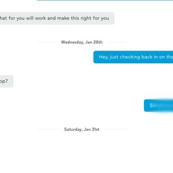 Executive Luxury Services - Message thread on thumbtack