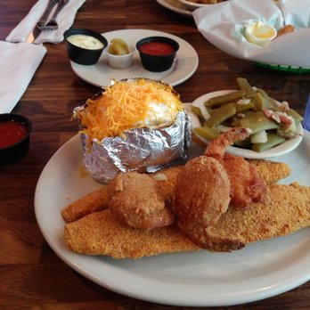 Catfish & Company - Combo platter with stuffed shrimp and catfish. Comes with two sides - Seafood Near Me - Hurst, Texas