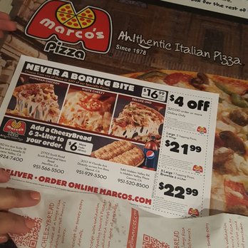 Marco's Pizza - yay!! coupons for next time... - Pizza Near Me - Hemet, California Marco's Pizza - yay!! coupons for next time... - Pizza Near Me - Hemet, California