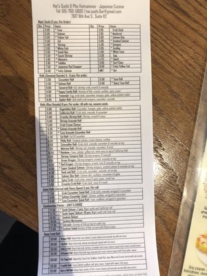 Menu photo 1 Hai's Sushi & Pho Nashville, TN Menu photo 1 Hai's Sushi & Pho Nashville, TN