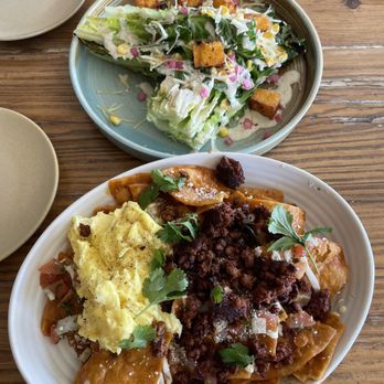 Panxa Cocina - Chilaquiles and Cesar salad - Cocktail Bars Near Me - Long Beach, California Panxa Cocina - Chilaquiles and Cesar salad - Cocktail Bars Near Me - Long Beach, California