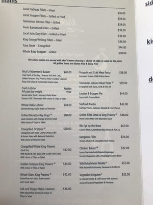 Menu photo 2 Nick's Restaurant and Bar Group Sydney, NSW
