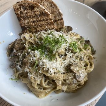 Mila - Mushroom and sausage tagliatelle - Vegan Near Me - Vancouver, British Columbia