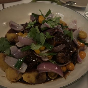 Maty's - Oxtail in the gimmicky le cruset. Overly salted this time but incredible the last two times I had it. - Peruvian Near Me - Miami, Florida Maty's - Oxtail in the gimmicky le cruset. Overly salted this time but incredible the last two times I had it. - Peruvian Near Me - Miami, Florida