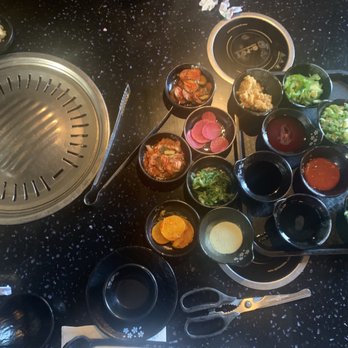 Q-POT - Some sauces from the sauce bar and materials provided to cook! - Korean Near Me - San Jose, California