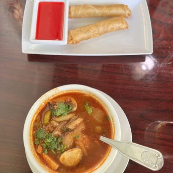 Thai Fusion - Tom yum vegan soup and veggie roll - Thai Near Me - Rockford, Michigan Thai Fusion - Tom yum vegan soup and veggie roll - Thai Near Me - Rockford, Michigan