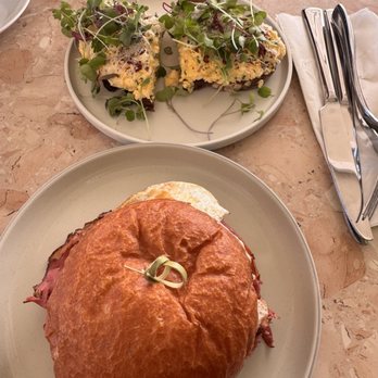 Morning Lobby - Ricotta Scramble (top) was delicious, Pastrami Breakfast Sandwich (bottom) yum - Coffee & Tea Near Me - San Jose, California Morning Lobby - Ricotta Scramble (top) was delicious, Pastrami Breakfast Sandwich (bottom) yum - Coffee & Tea Near Me - San Jose, California