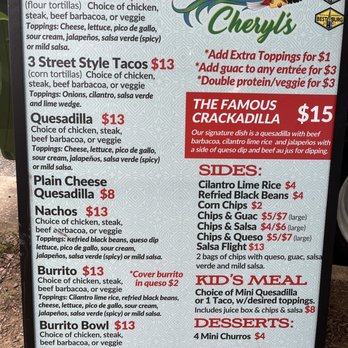 Maria Cheryl's - Menu at the Truck - Tacos Near Me Maria Cheryl's - Menu at the Truck - Tacos Near Me
