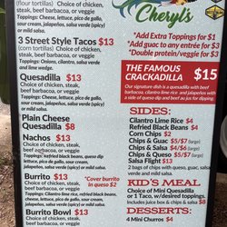Maria Cheryl's - Menu at the Truck
