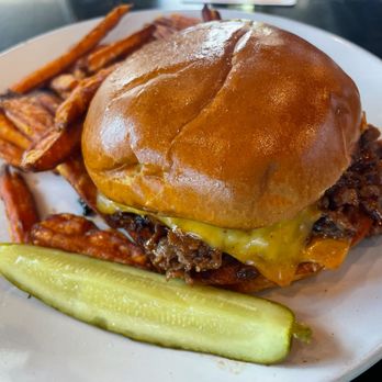 Junction Bar & Grill - BBQ Beef and Cheddar with Sweet Potato Fries for $4 extra! Really?!? - Sports Bars Near Me - San Diego, California Junction Bar & Grill - BBQ Beef and Cheddar with Sweet Potato Fries for $4 extra! Really?!? - Sports Bars Near Me - San Diego, California