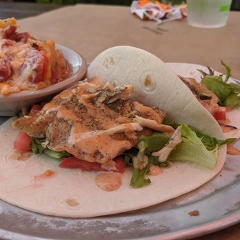 Green River BBQ - Smoked mountain trout taco with tomato pie. Tomato pie had A LOT of mayo, but was delicious. - Barbeque Near Me - Saluda, North Carolina Green River BBQ - Smoked mountain trout taco with tomato pie. Tomato pie had A LOT of mayo, but was delicious. - Barbeque Near Me - Saluda, North Carolina