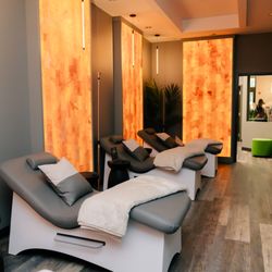 Well Infused - Naples - A view of our Salt Therapy Lounge, where you can relax for the benefits of the halotherapy, or receive your IV Vitamin Infusion!
