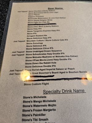 Menu photo 3 Stone Brewing Tap Room - Oceanside Oceanside, CA Menu photo 3 Stone Brewing Tap Room - Oceanside Oceanside, CA