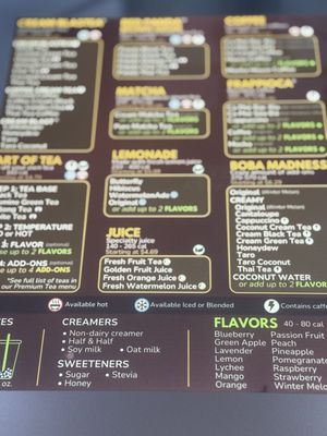 Menu photo 3 Teapioca Lounge Austin, TX