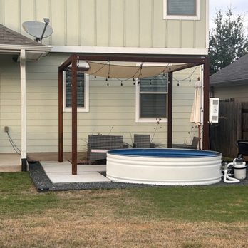 Texas Landscaping Pros - Pergola and concrete pad - Landscaping Near Me - Austin, Texas