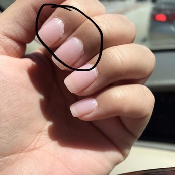 Gummme Nails & Spa - Photo date shows 3 days after mani. Circled the imperfections. - Nail Salons Near Me - Bellflower, California Gummme Nails & Spa - Photo date shows 3 days after mani. Circled the imperfections. - Nail Salons Near Me - Bellflower, California