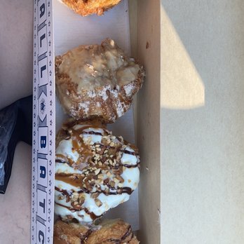 Parlor Doughnuts - Maple Bourbon, French Toast, Turtle Cheesecake and regular Turtle. - Donuts Near Me - Fort Walton Beach, Florida
