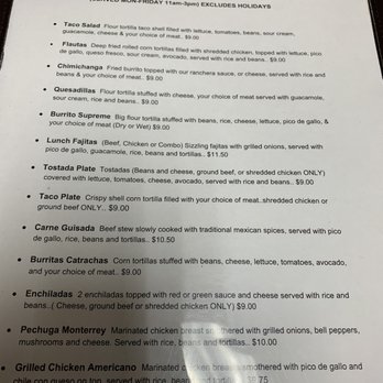 Los Patrones - Lunch menu - Tex-Mex Near Me - Galveston, Texas