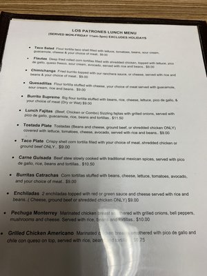 Menu photo 6 Los Patrones Galveston, TX
