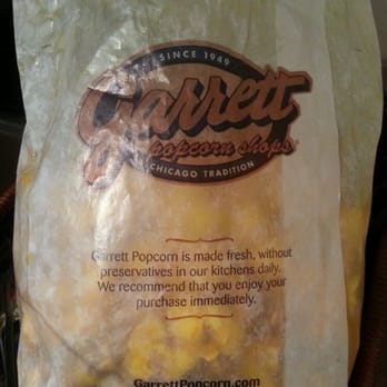 Garrett Popcorn Shops - Half remaining haha. Large bag of their Chicago Mix. $8something after tax - Popcorn Shops Near Me - Chicago, Illinois Garrett Popcorn Shops - Half remaining haha. Large bag of their Chicago Mix. $8something after tax - Popcorn Shops Near Me - Chicago, Illinois