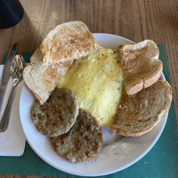 Prospector - Everything Omelette with rye toast and a side of sausage