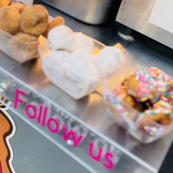 Dippity Donuts - Some of their top options: Cinnamon Sugar, Powdered Sugar and Glaze with Rainbow sprinkles - Donuts Near Me Dippity Donuts - Some of their top options: Cinnamon Sugar, Powdered Sugar and Glaze with Rainbow sprinkles - Donuts Near Me