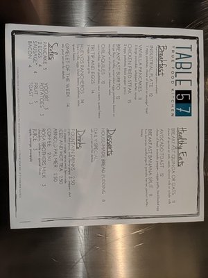 Menu photo 8 Table 57 Visalia, CA