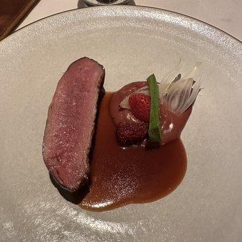 The Elderberry House - Smoked duck breast with variations of strawberry, spring onion - French Near Me - Oakhurst, California The Elderberry House - Smoked duck breast with variations of strawberry, spring onion - French Near Me - Oakhurst, California