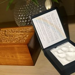 Our Jax cremated. The team did a wonderful job returning him to us. The foot print was such a sweet addition.