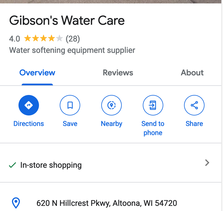 Slide of Gibson's WaterCare