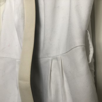 Venice Cleaners - Lint and hair from dry cleaners on white dress - Dry Cleaning Near Me - Los Angeles, California Venice Cleaners - Lint and hair from dry cleaners on white dress - Dry Cleaning Near Me - Los Angeles, California