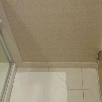 Hilton Chicago/Northbrook - Distance between shower and door of bathroom, with bath mat for scale - Hotels Near Me - Northbrook, Illinois