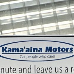 Kamaaina Motors - Call card