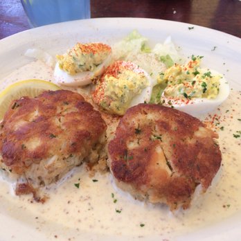 Coconuts - Crab cakes with deviled eggs (~$30) - Seafood Near Me - Fort Lauderdale, Florida