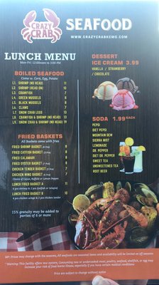 Menu photo 2 Mad Crab Oak Park, MI