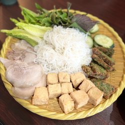 Pho Gia Dinh - Fried tofu with vermicelli and fermented shrimp