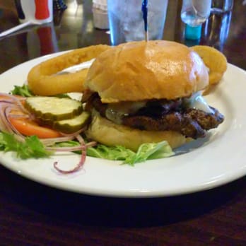 The Beehive Grill - Pastrami burger with onion rings -- dry patty, lacks pastrami, smallish, soggy onion rings :( - Bars Near Me - Logan, Utah The Beehive Grill - Pastrami burger with onion rings -- dry patty, lacks pastrami, smallish, soggy onion rings :( - Bars Near Me - Logan, Utah