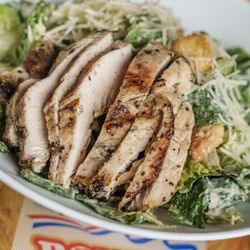 Cold Beers & Cheeseburgers - Grilled Chicken on Caesar Salad