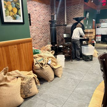 Uncommon Grounds Coffee & Bagels - I think those bags of coffee beans are actually used to make coffee and not just for show - Coffee & Tea Near Me - Rensselaer, New York Uncommon Grounds Coffee & Bagels - I think those bags of coffee beans are actually used to make coffee and not just for show - Coffee & Tea Near Me - Rensselaer, New York