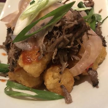 Black Powder Tavern - Short Rib Tater Tots with Sriracha and Pickled Fennel - New American Near Me - Wayne, Pennsylvania Black Powder Tavern - Short Rib Tater Tots with Sriracha and Pickled Fennel - New American Near Me - Wayne, Pennsylvania