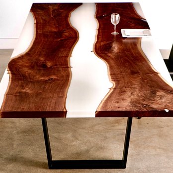 Contracting Solutions - Live edge poured resin dining table - General Contractors Near Me Contracting Solutions - Live edge poured resin dining table - General Contractors Near Me