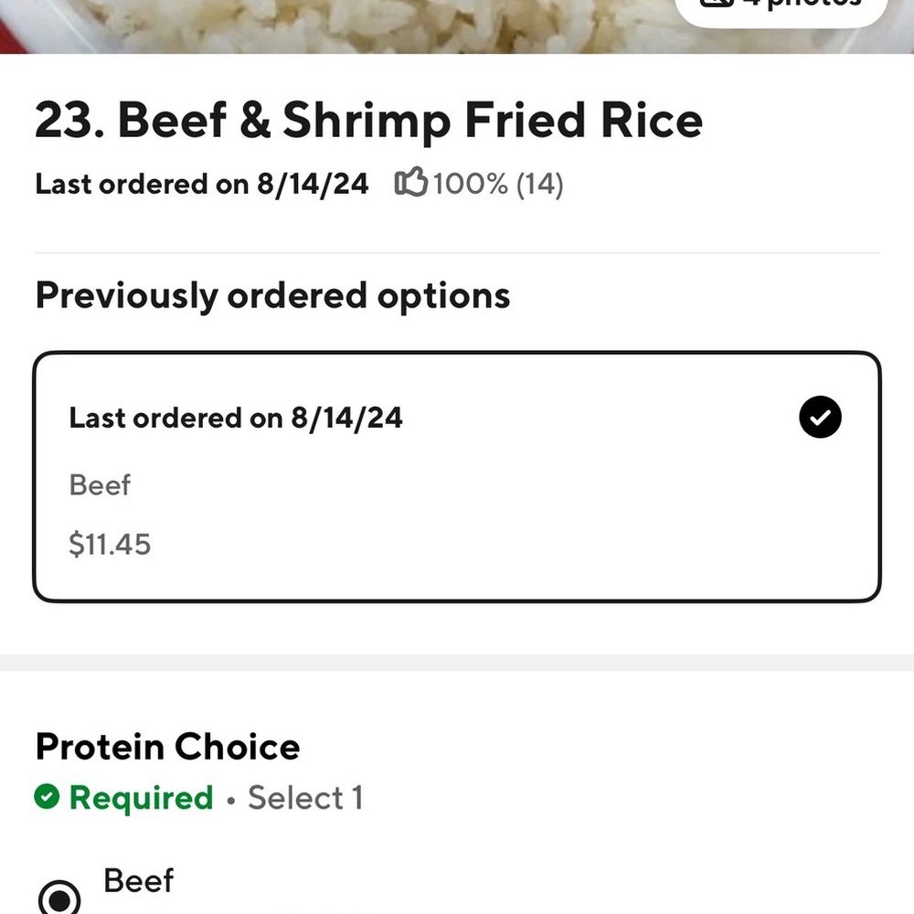 China King - The option for beef or shrimp fried rice. I chose the beef. This is what I wanted. - Chinese Near Me - Saint Louis, Missouri China King - The option for beef or shrimp fried rice. I chose the beef. This is what I wanted. - Chinese Near Me - Saint Louis, Missouri