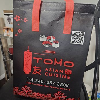Tomo Asian Cuisine - Nice bag! Came with my takeout order. - Asian Fusion Near Me - Hanover, Maryland