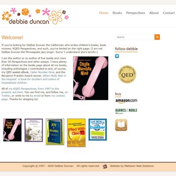 Mattsson Web Solutions - Writer's Website in WordPress: debbieduncan.com - Web Design Near Me Mattsson Web Solutions - Writer's Website in WordPress: debbieduncan.com - Web Design Near Me