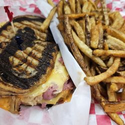Sterling's Amish Deli - Ruben Sandwich and fries