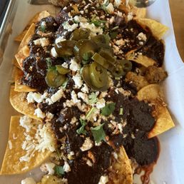Chicken Mole sauce nachos Chicken Mole sauce nachos