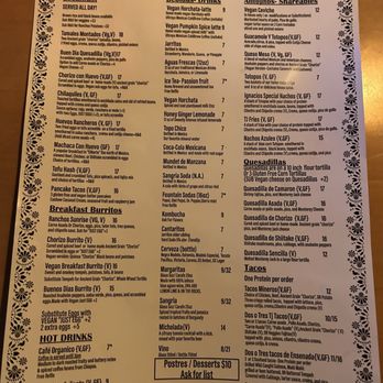 Ranchos Cocina - Menu - Vegetarian Near Me - San Diego, California Ranchos Cocina - Menu - Vegetarian Near Me - San Diego, California
