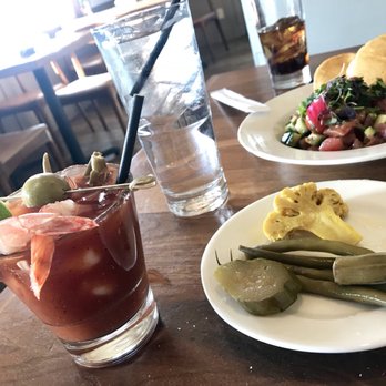 Bluewater Grill - Temecula - Bloody Mary with whatever toppings your heart desires. - Seafood Near Me - Temecula, California Bluewater Grill - Temecula - Bloody Mary with whatever toppings your heart desires. - Seafood Near Me - Temecula, California